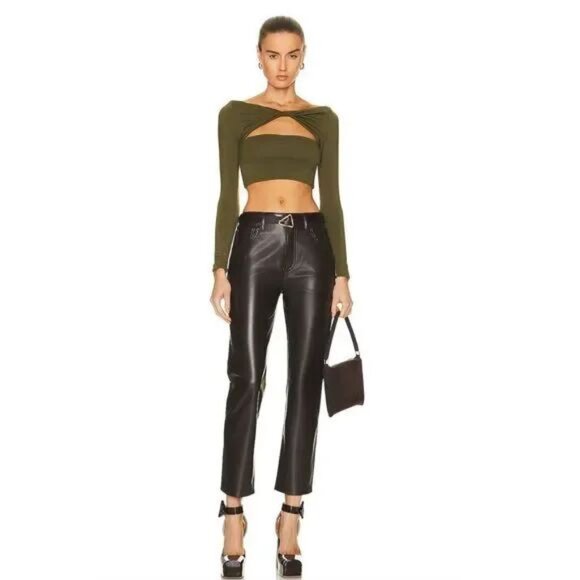 Citizens of Humanity Jolene Jeans Pants Size 30 High Rise Leather Brown NEW - Picture 10 of 10